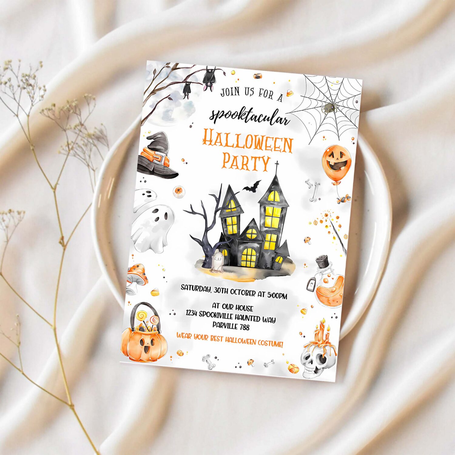 Halloween invitation halloween party invitation halloween birthday invitation halloween horror invitation 1