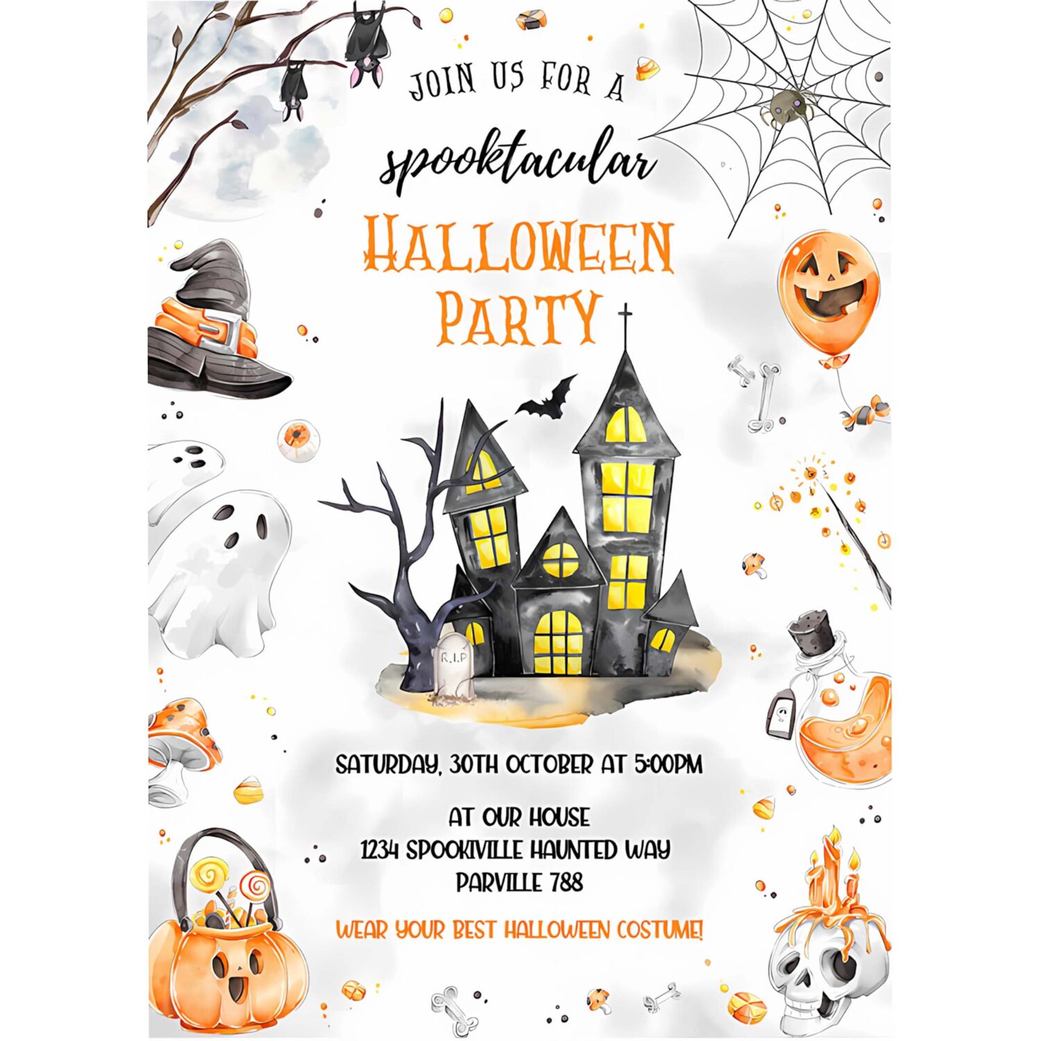 Halloween invitation halloween party invitation halloween birthday invitation halloween horror invitation 4