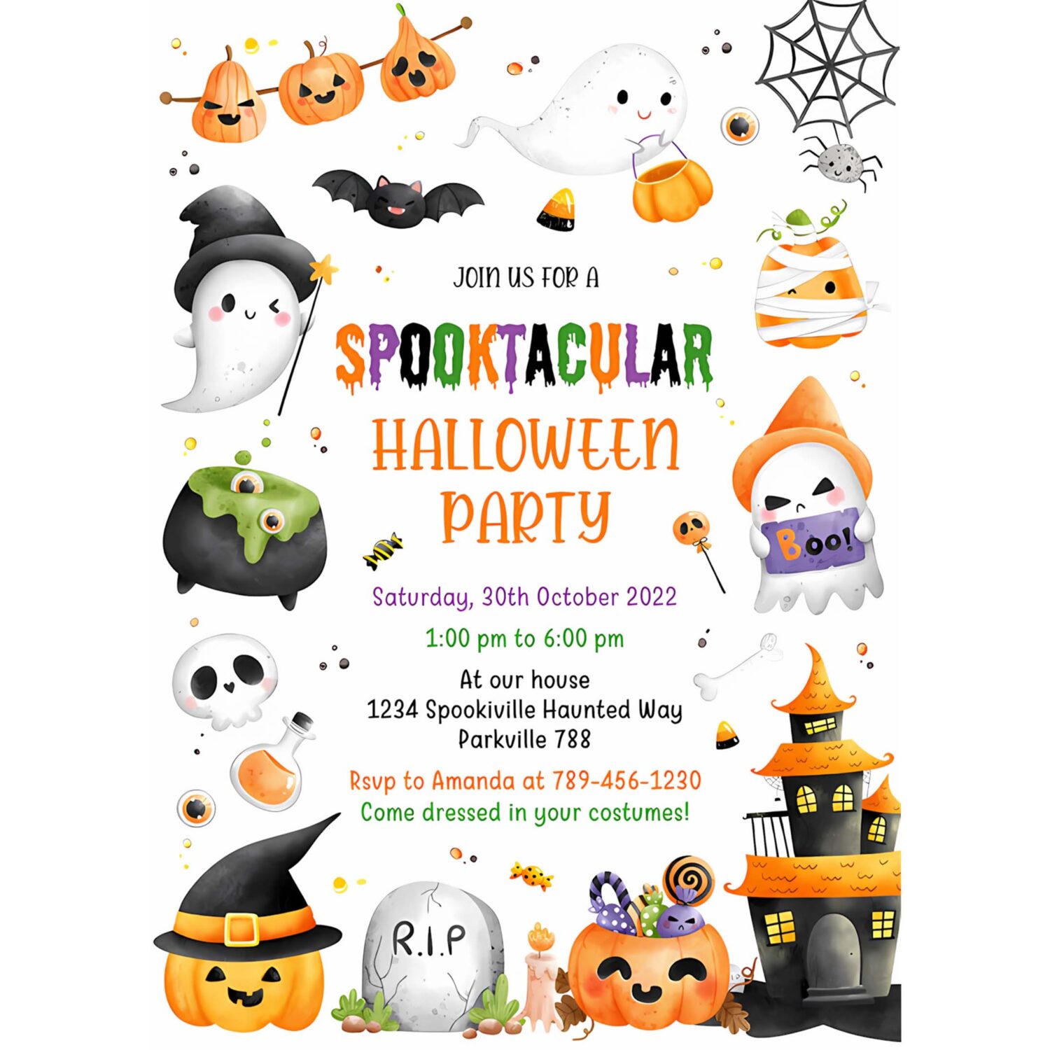 Halloween invitation halloween party invitation halloween birthday invitation halloween invitation 4