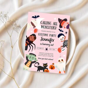 Halloween party invitation halloween birthday invitation kids costume party spooky celebration 1
