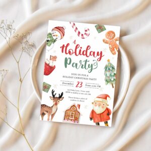 Holiday party jingle and mingle christmas santa invitation a81n 1