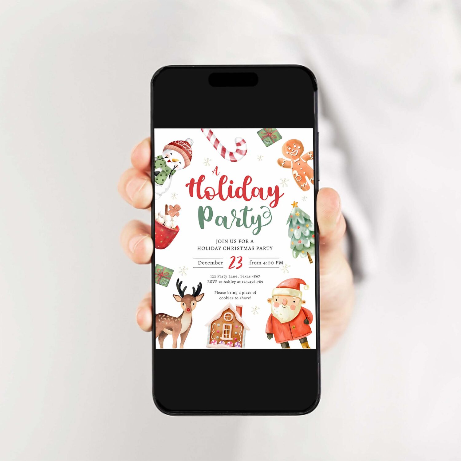 Holiday party jingle and mingle christmas santa invitation a81n 2