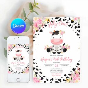Holy Cow Invitation, Holy Cow Birthday Invitation Template Printable, Holy Cow Birthday Invitation, Holy Cow Invitation
