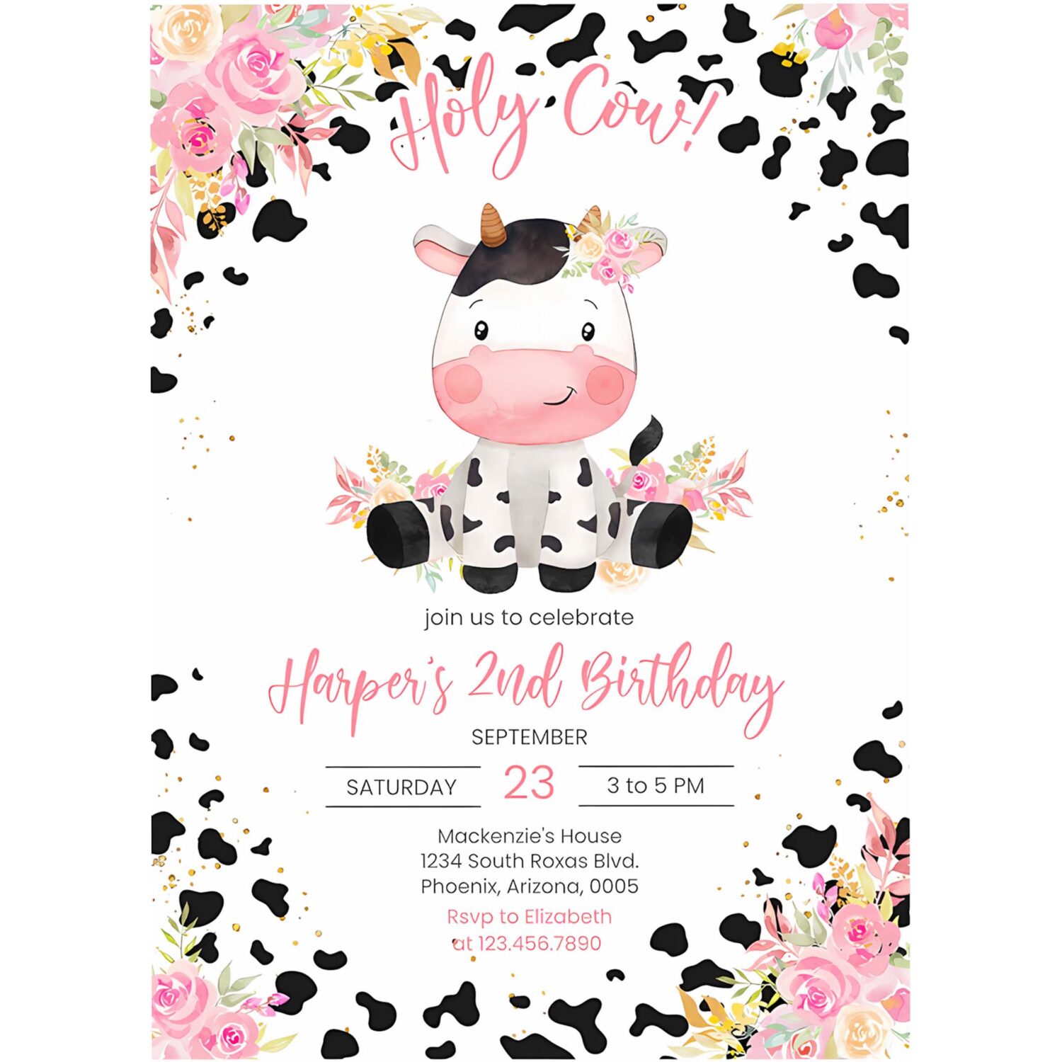 Holy cow birthday invitation template printable holy cow birthday invitation editable holy cow invitation 4