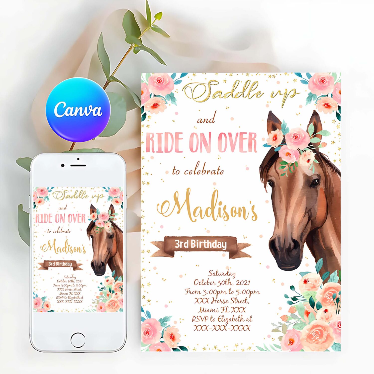 Horse birthday invitation horse invitation horse template download