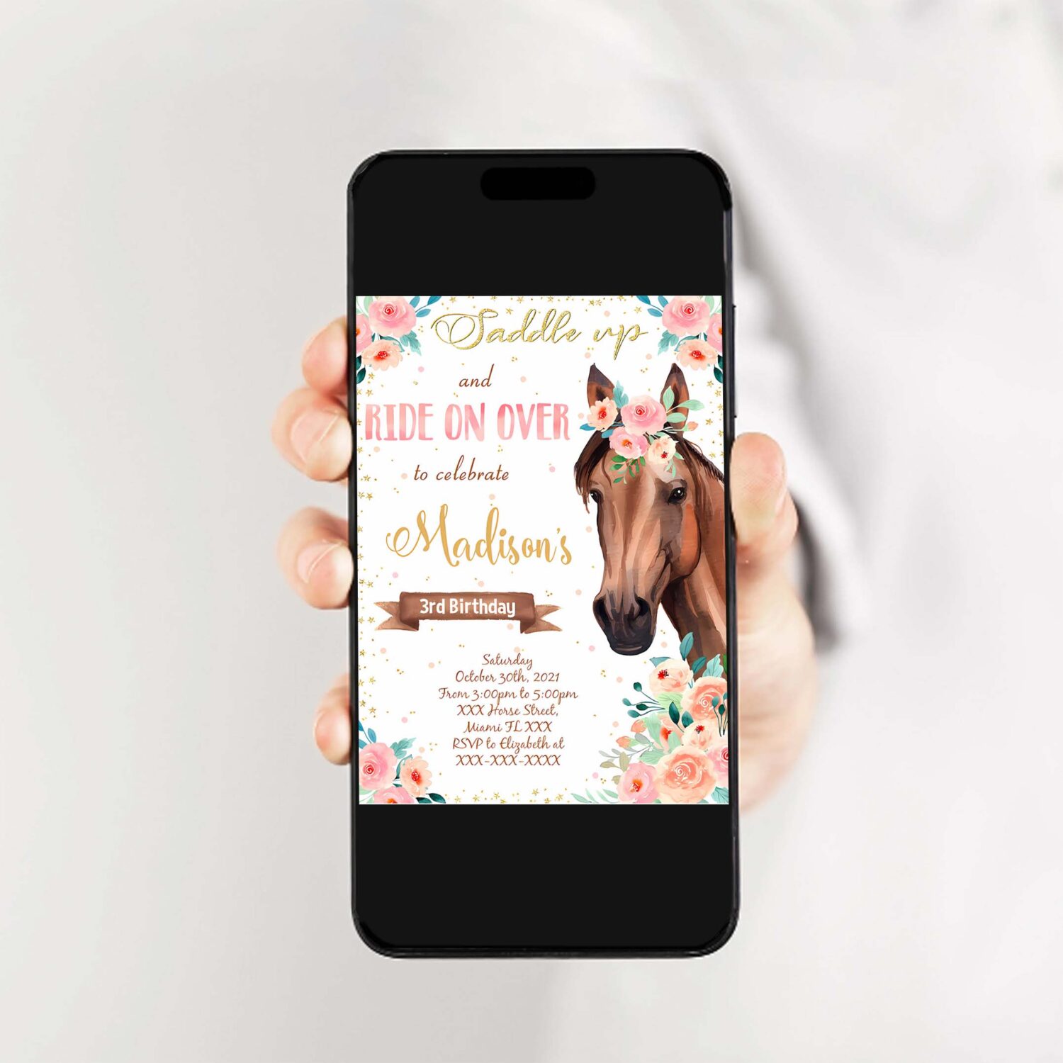Horse birthday invitation horse invitation horse template download 2