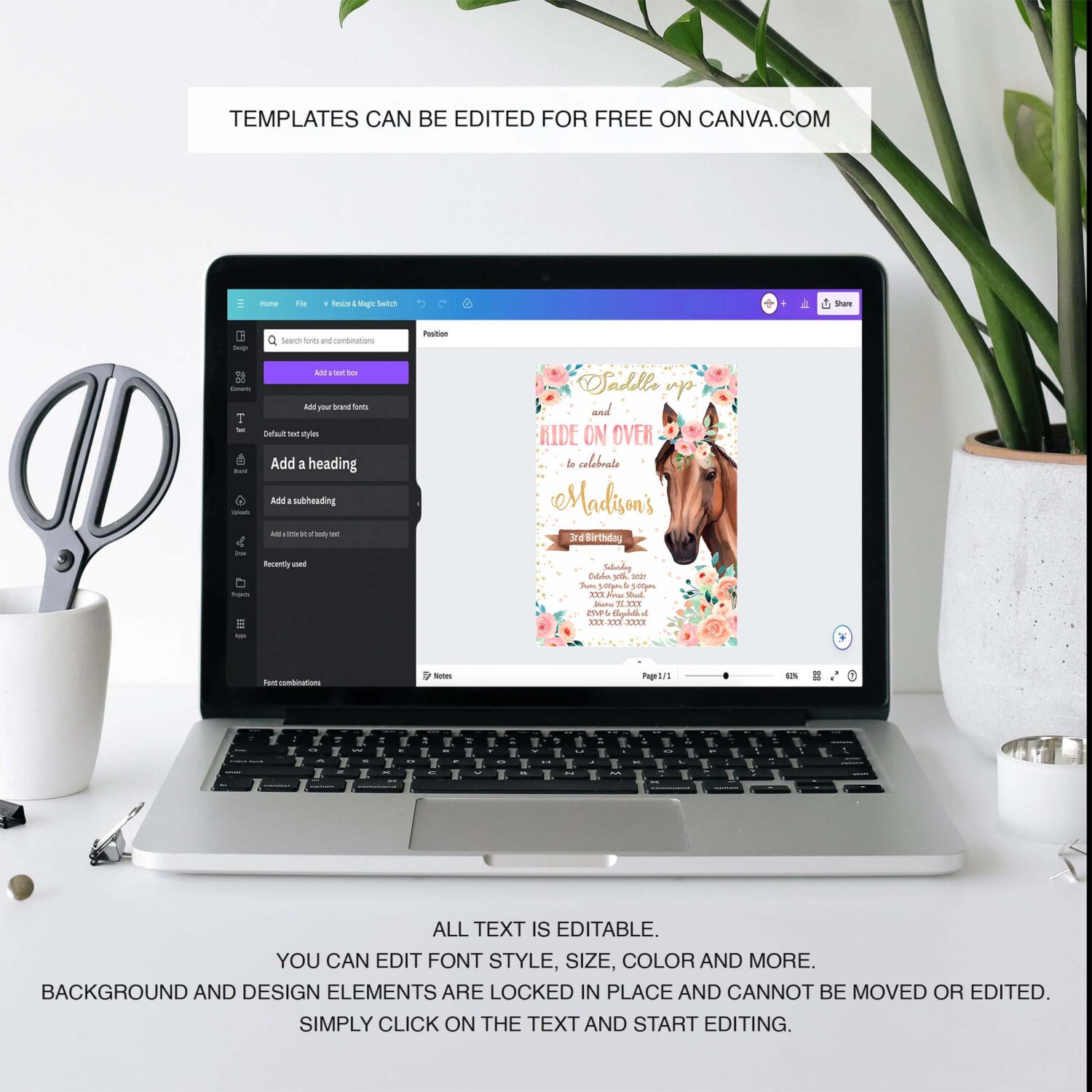 Horse birthday invitation horse invitation horse template download 3