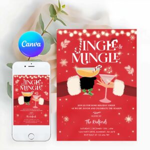 Jingle And Mingle Invitation, Jingle And Mingle Christmas Cocktail Party Invitation
