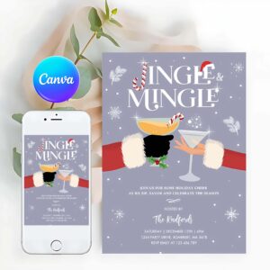 Jingle And Mingle Invitation, Jingle And Mingle Christmas Holiday Cocktail Party Invitation