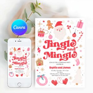Jingle And Mingle Invitation, Jingle And Mingle Christmas Party Holiday Party Invitation