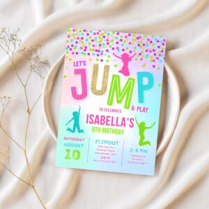 Jump invitation jump birthday invitation party trampoline party bounce house party jump party lets jump party 1