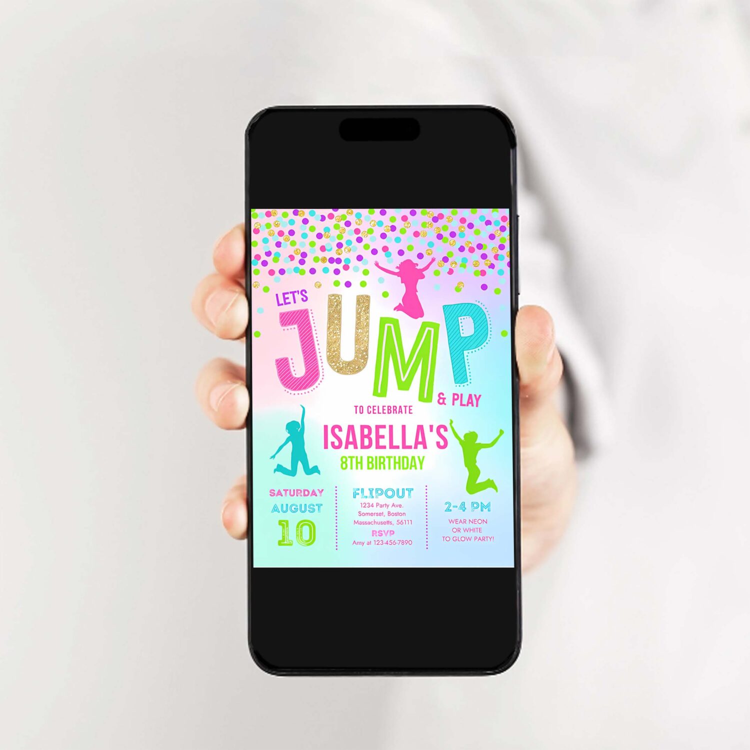 Jump invitation jump birthday invitation party trampoline party bounce house party jump party lets jump party 2