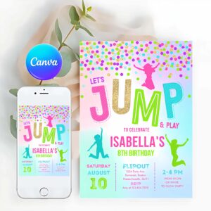 Jump Invitation, Jump Birthday Invitation Party, Trampoline Party, Bounce House Party, Jump Party, Let's Jump Party Invitation
