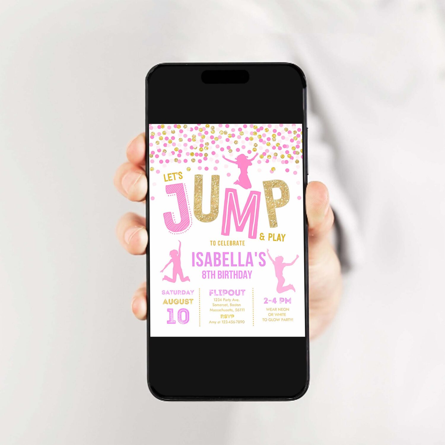 Jump invitation jump birthday invitation trampoline party bounce house party jump party lets jump party 2