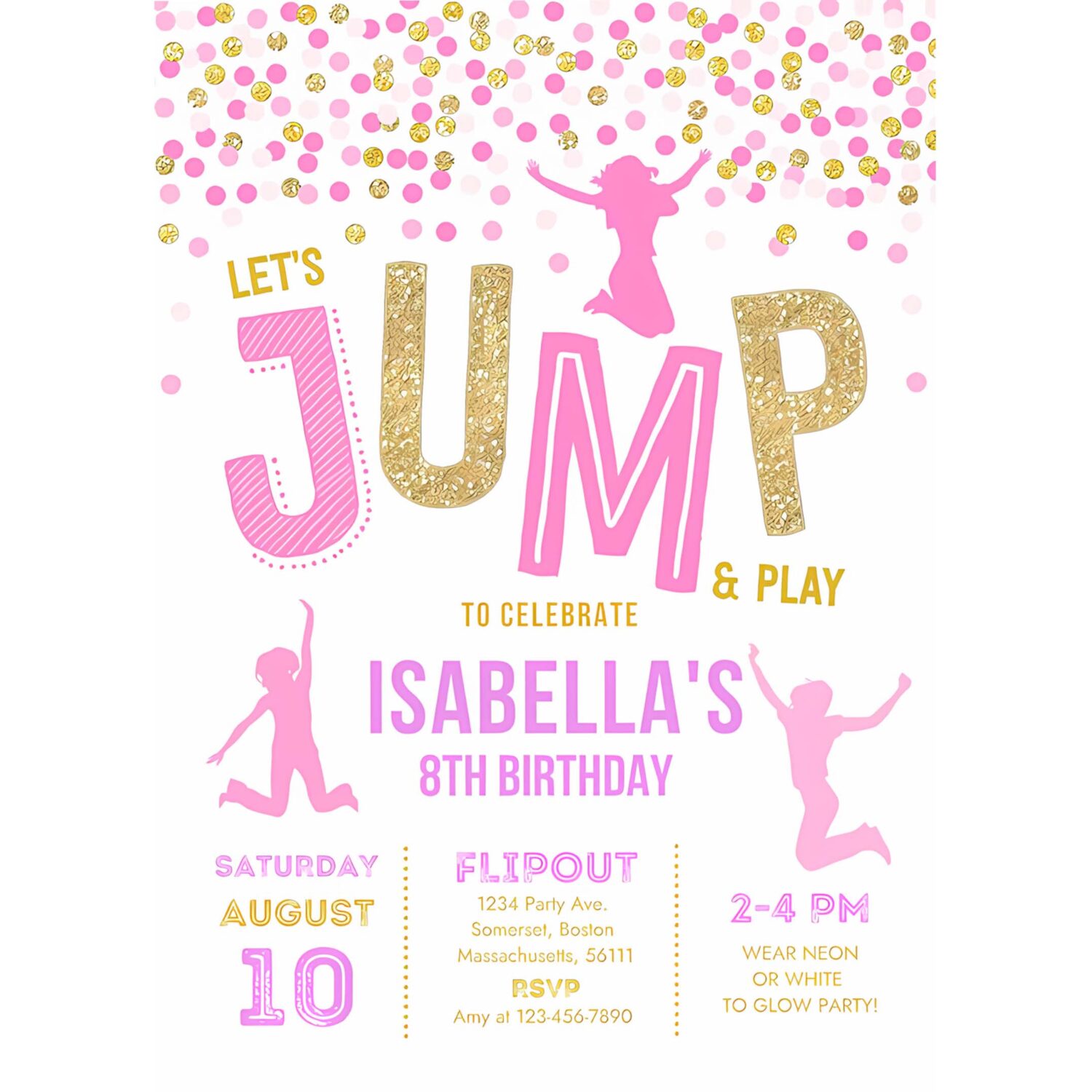 Jump invitation jump birthday invitation trampoline party bounce house party jump party lets jump party 4 1