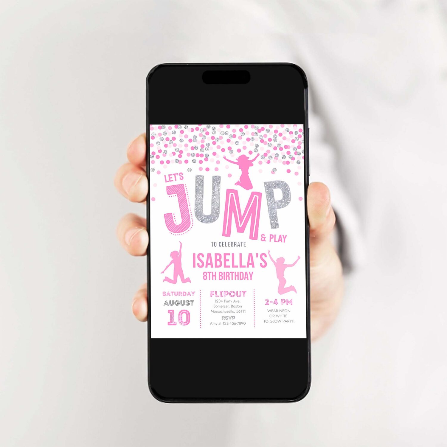 Jump invitation jump birthday party invitation trampoline party bounce house party jump party lets jump party 2
