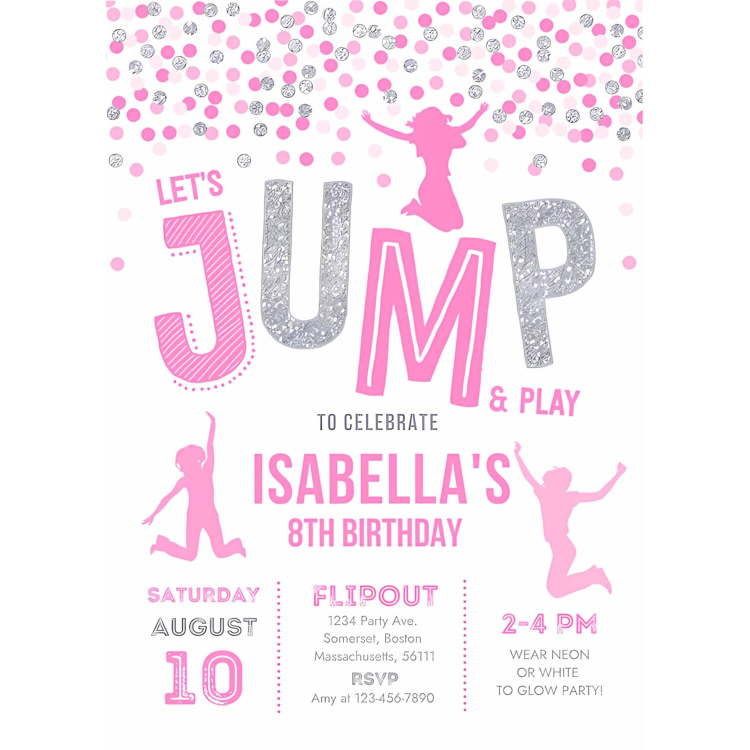 Jump invitation jump birthday party invitation trampoline party bounce house party jump party lets jump party 4