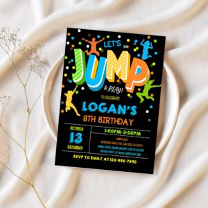 Jump invitation jump birthday party invite trampoline party bounce house party 1