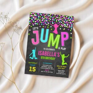 Jump invitation jump birthday party trampoline party bounce house party jump party lets jump party 1