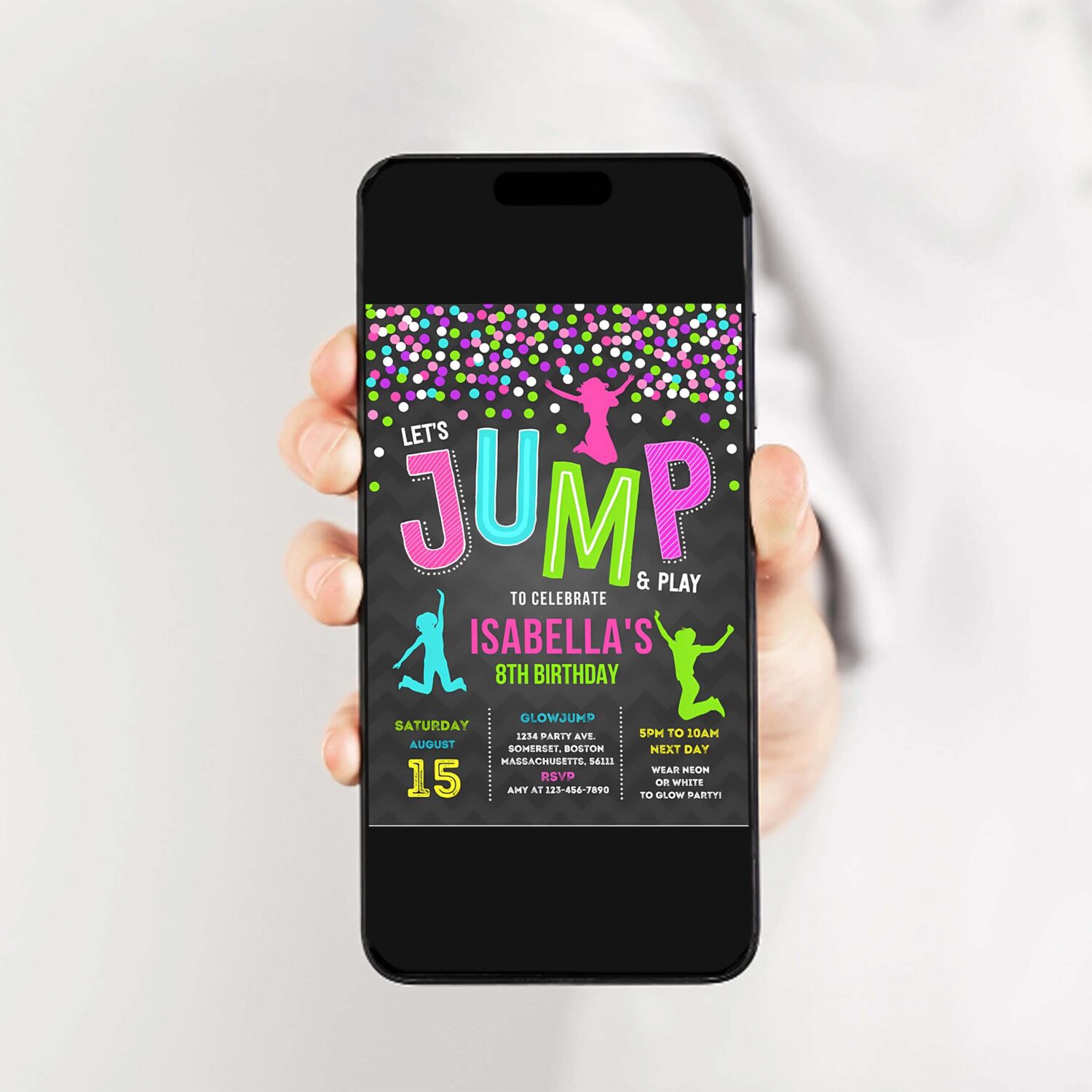 Jump invitation jump birthday party trampoline party bounce house party jump party lets jump party 2