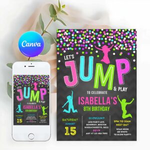 Jump Invitation, Jump Birthday Party, Trampoline Party, Bounce House Party, Jump Party, Let's Jump Party Invitation