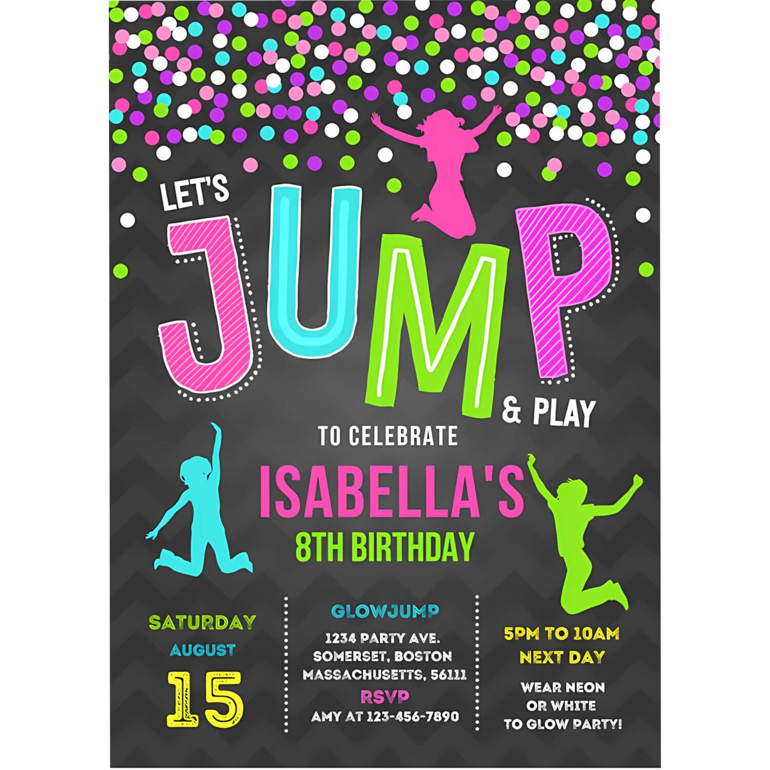 Jump invitation jump birthday party trampoline party bounce house party jump party lets jump party 4