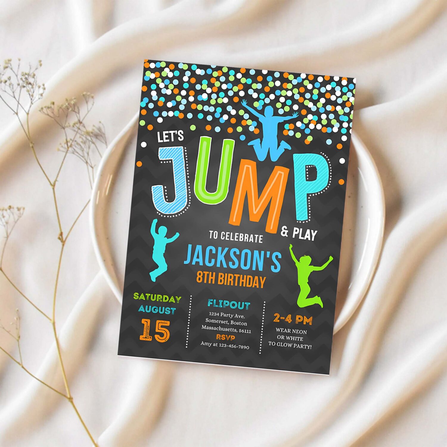 Jump invitation jump invitation trampoline party bounce house party jump party lets jump party 1