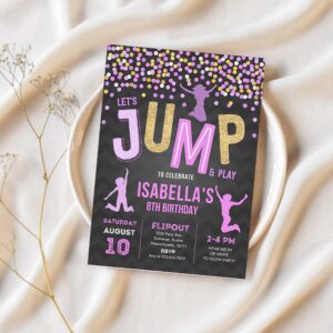 Jump invitation jump party birthday invitation trampoline party bounce house party jump party lets jump party 1