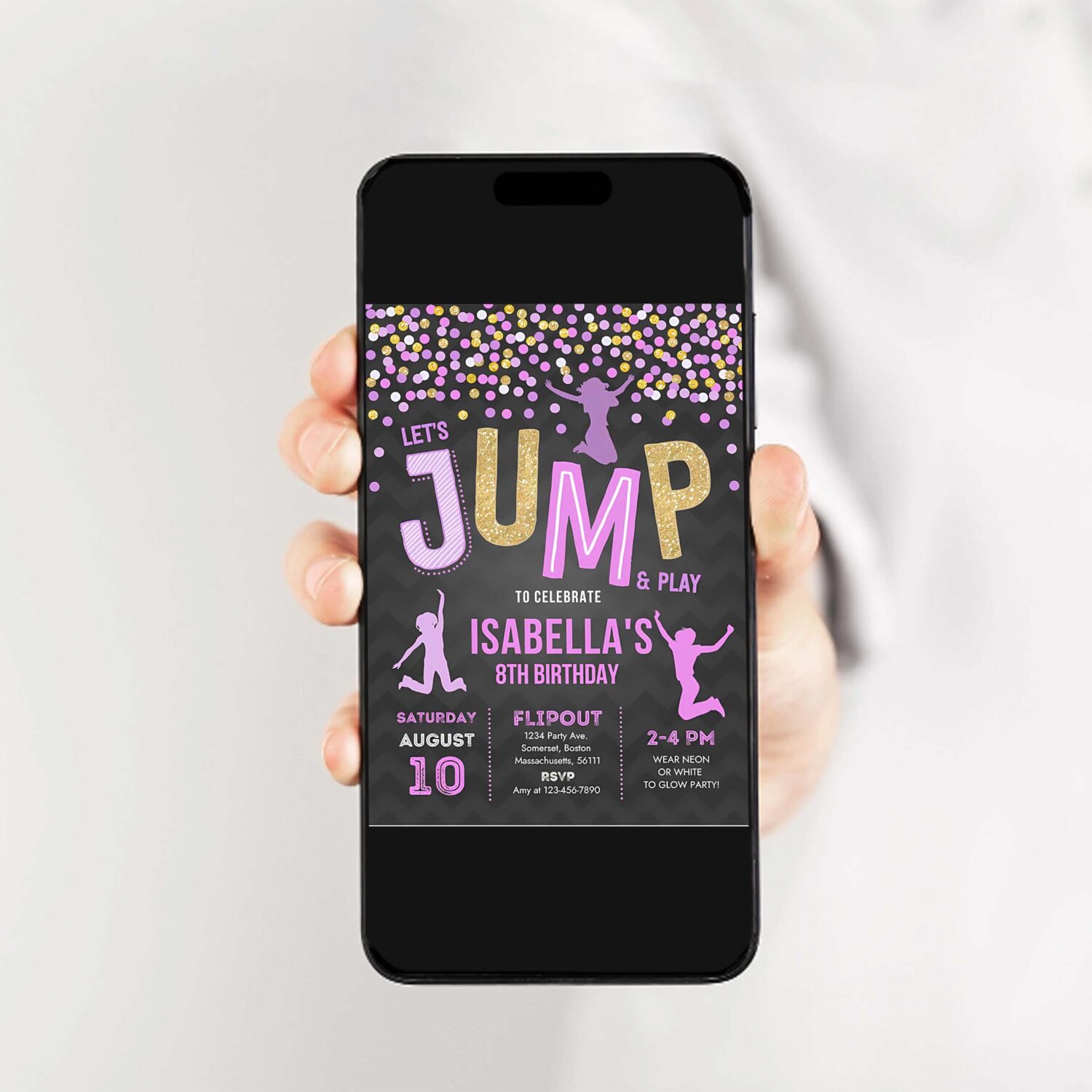 Jump invitation jump party birthday invitation trampoline party bounce house party jump party lets jump party 2
