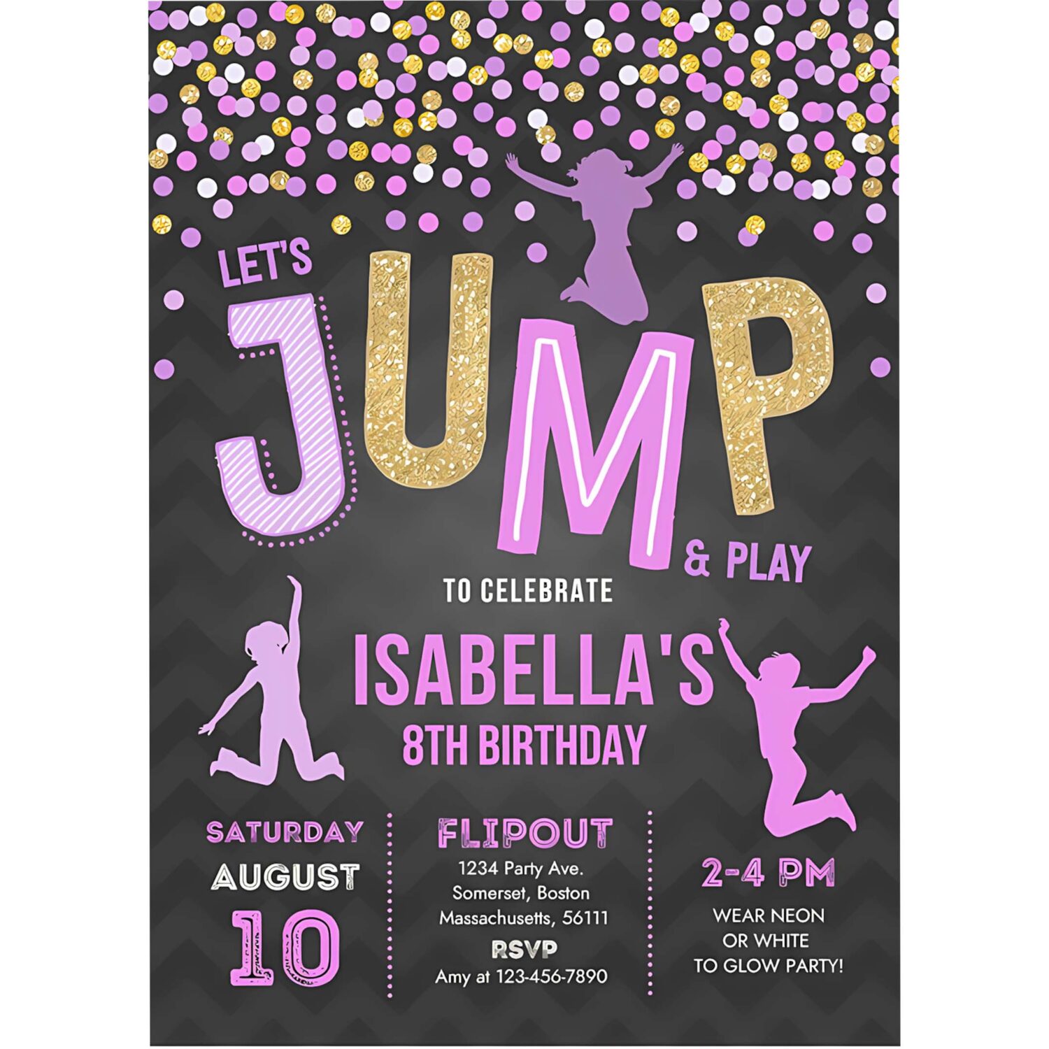 Jump invitation jump party birthday invitation trampoline party bounce house party jump party lets jump party 4