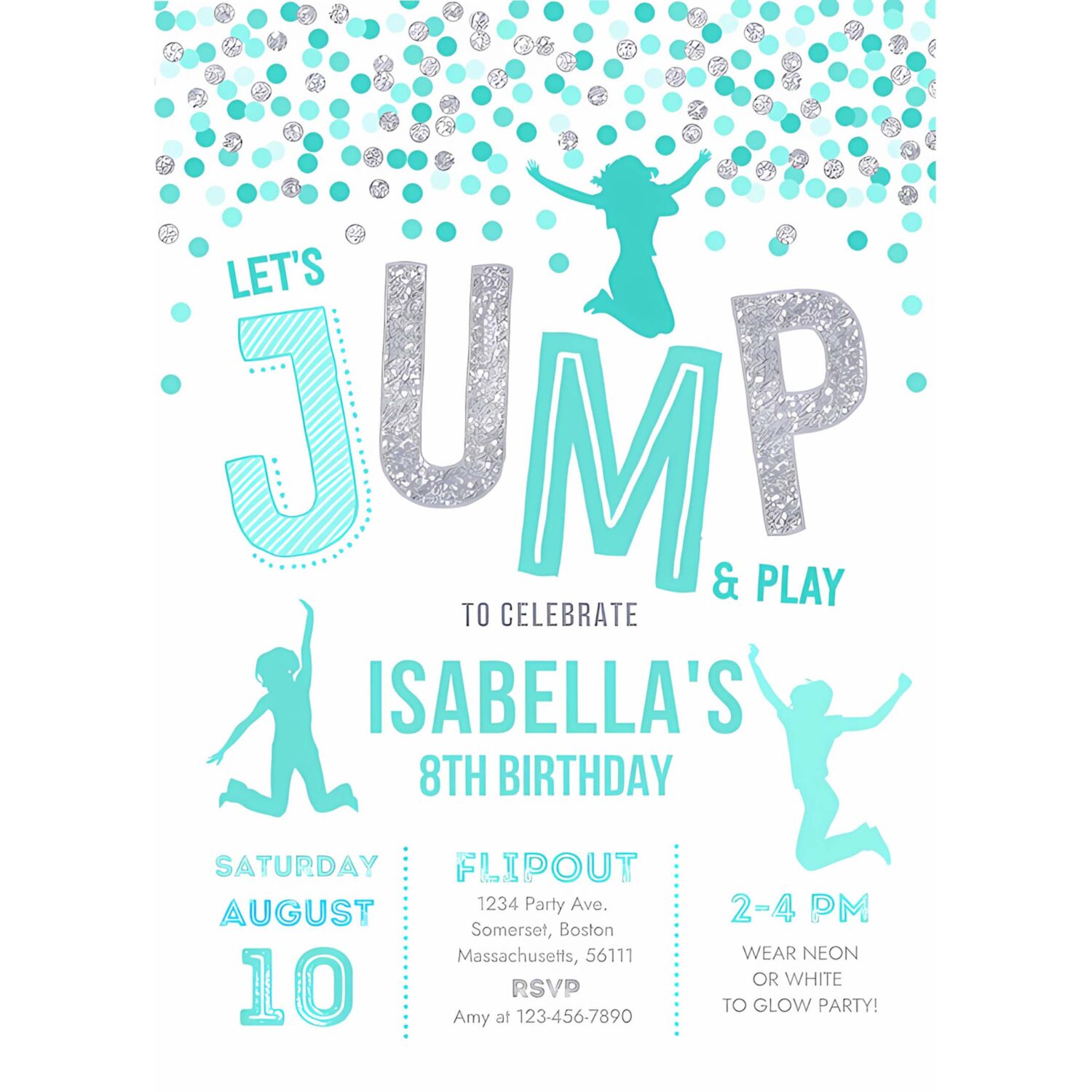 Jump invitation jump party invitation trampoline party bounce house party jump party lets jump party 4