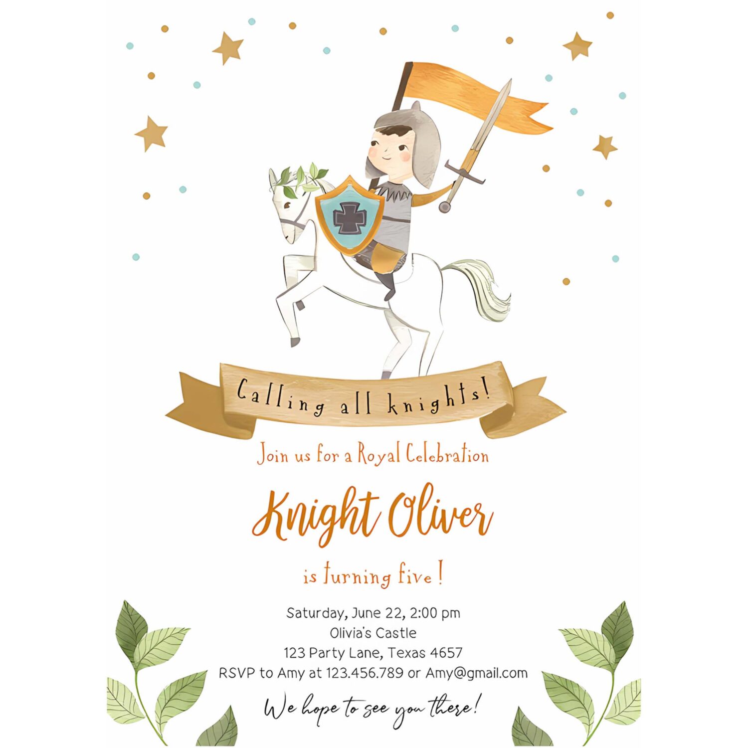 Knight birthday invite boy royal birthday once upon a time knight dragon castle blue medieval 4