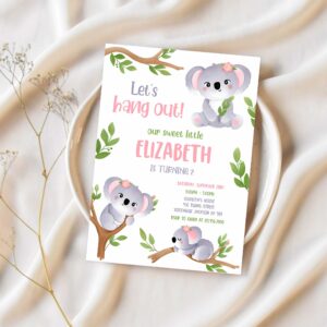 Koala birthday invitation koala birthday invitation koala invitation koala thank you tag koala invitation 1