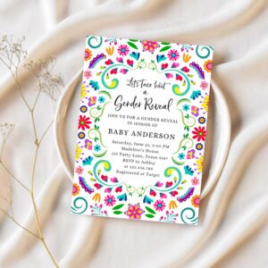 Lets taco bout a gender reveal party invitation cactus mexican fiesta he or she boy girl 1