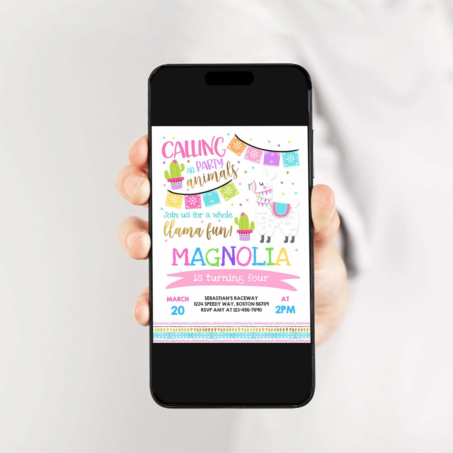 Llama invitation llama birthday invitation whole llama fun invitation llama party alpaca party cactus party 2