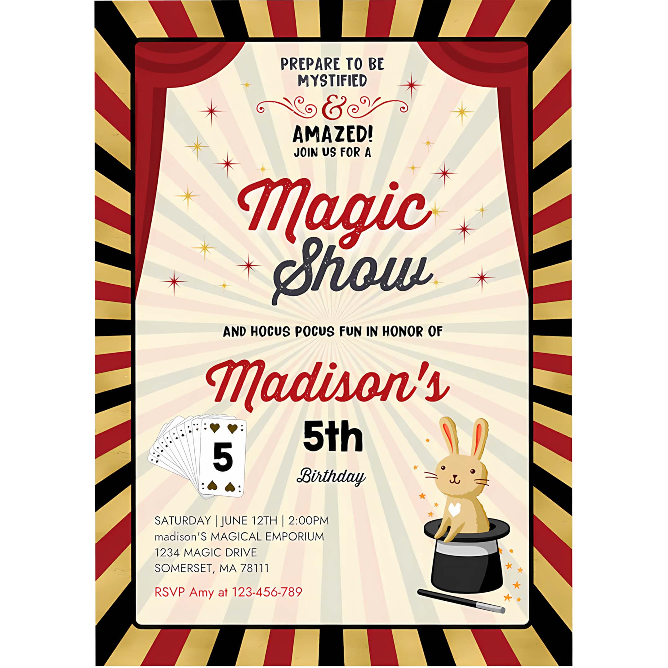 Magician Invitation Magician Birthday Invitation Magic Show Party Magic Show Birthday Magician Party
