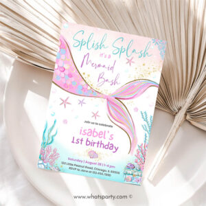 Under The Sea Invitation, Mermaid Birthday Invitation, Mermaid Bash Under the Sea Birthday Invite