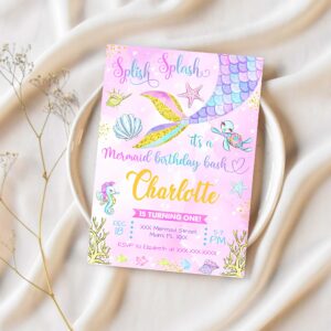 Mermaid birthday invitation mermaid invitation mermaid template 1