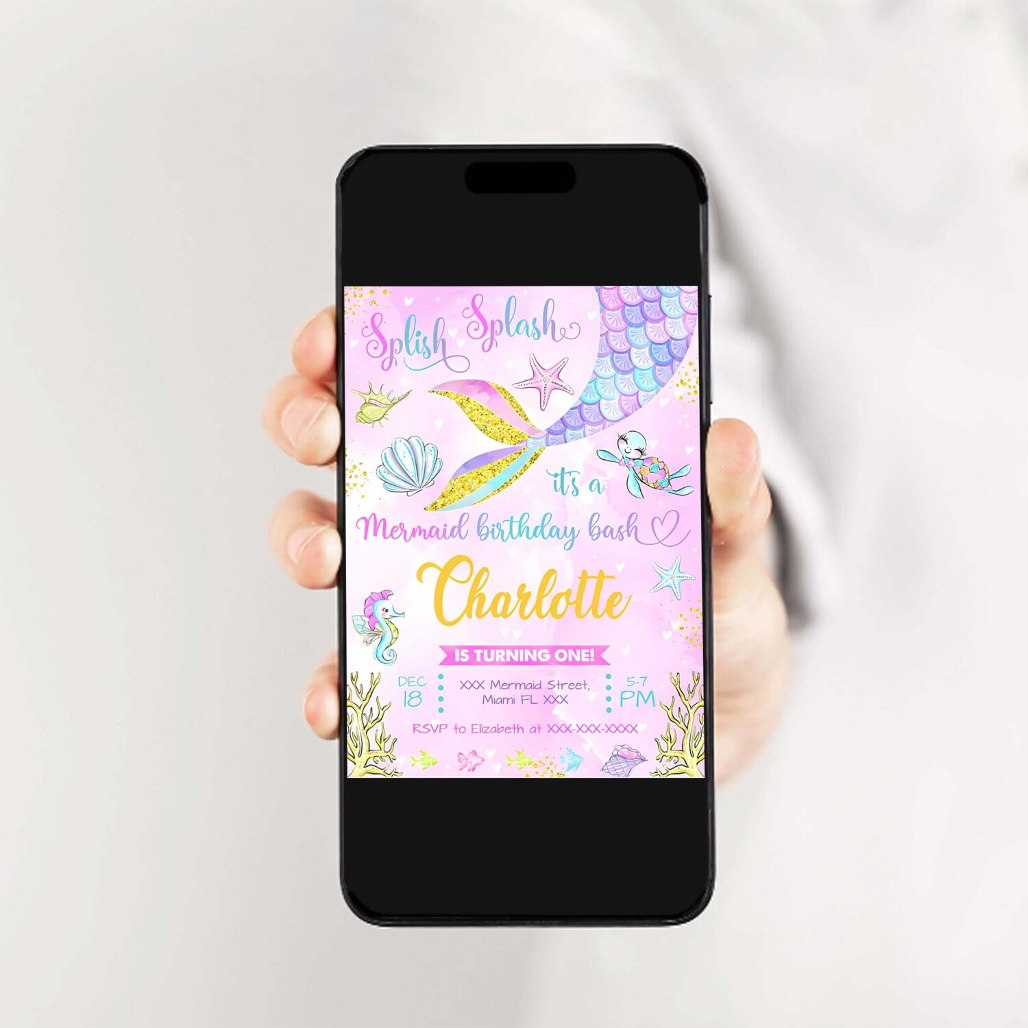 Mermaid birthday invitation mermaid invitation mermaid template 2