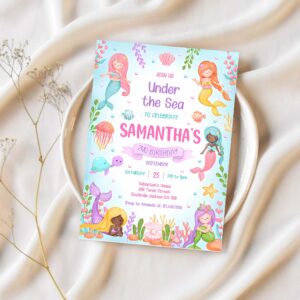 Mermaid birthday invitation under the sea birthday invitation mermaid party invitation 1