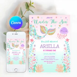 Mermaid Invitation, Mermaid Invitation