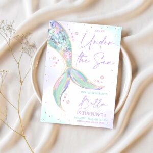 Mermaid tail birthday invitation under the sea birthday girl invitation 1
