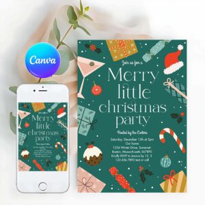 Merry Little Christmas Invitation, Merry Little Christmas Party Holiday Party Invitation