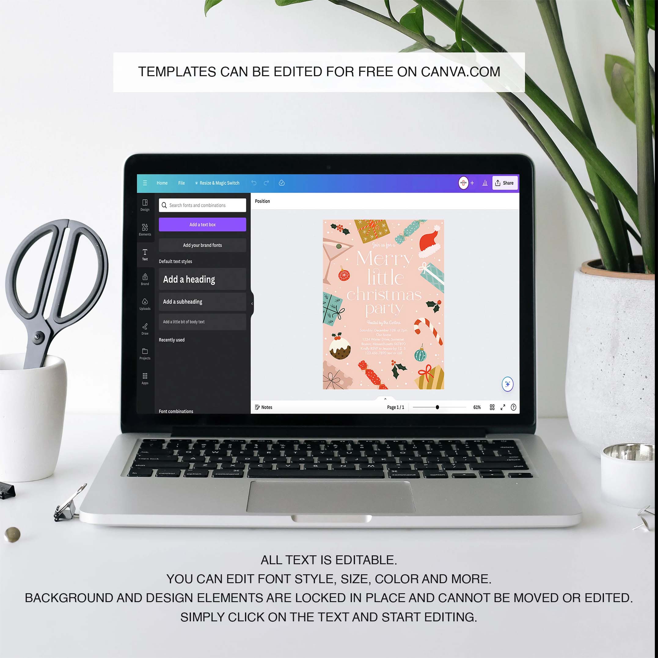 Merry Little Christmas Party Holiday Party Invitation P86O