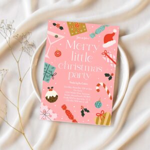 Merry little christmas party holiday party invitation t32x 1