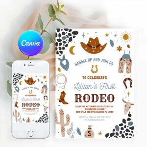 First Rodeo Invitation, My First Rodeo Invitation Cowboy Birthday Invite Wild West Invitation Ranch Southwestern