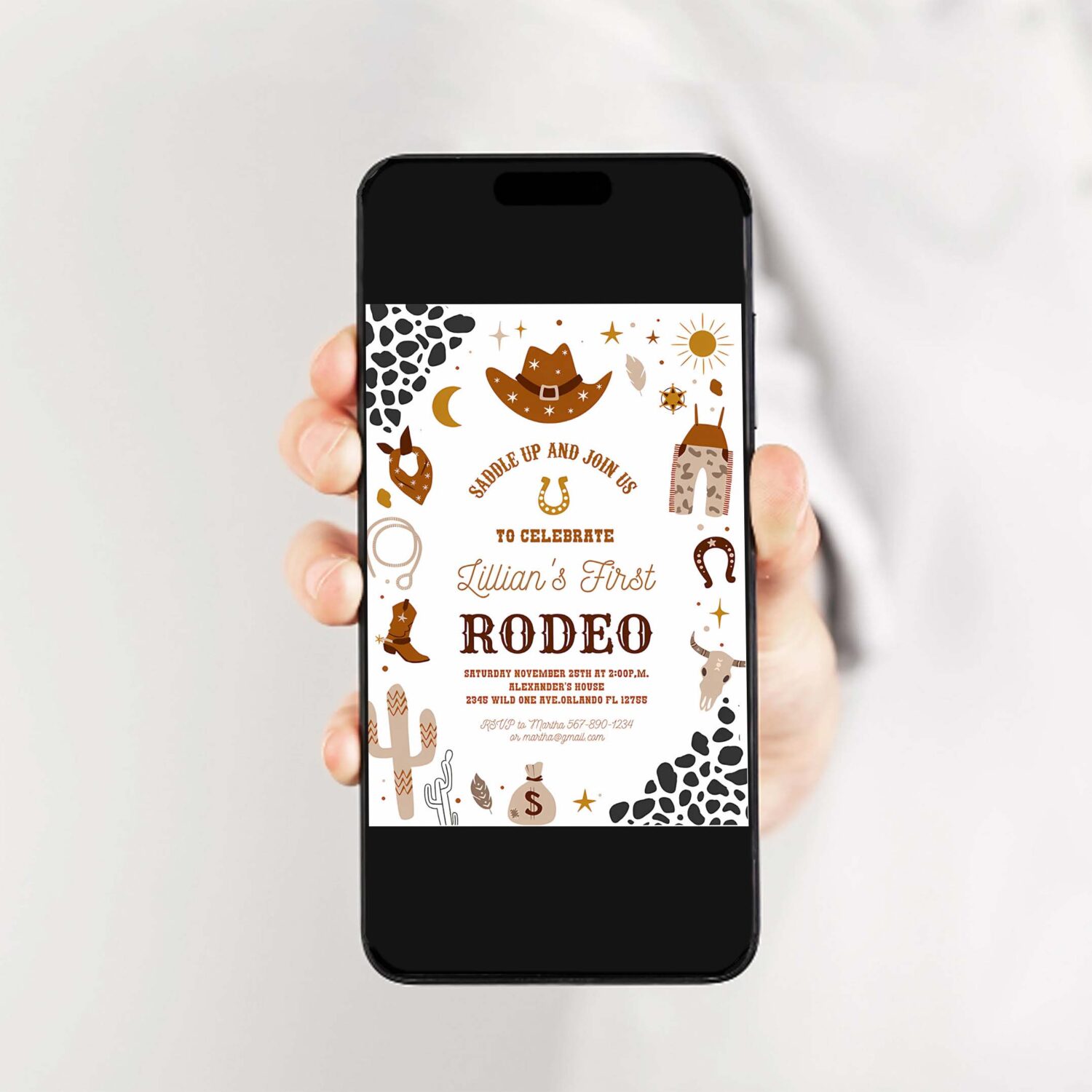 My first rodeo invitation cowboy birthday wild west invitation ranch southwestern 2
