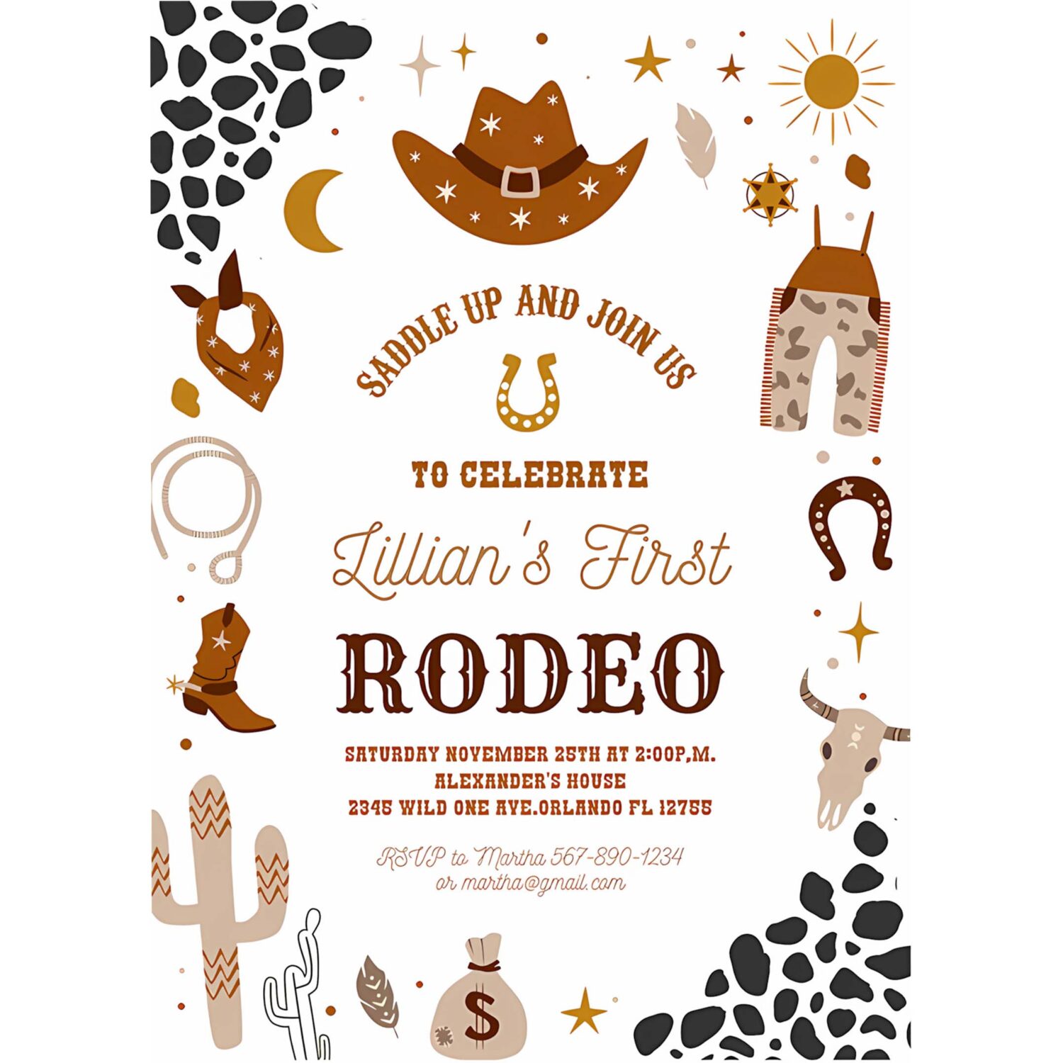 My first rodeo invitation cowboy birthday wild west invitation ranch southwestern 4