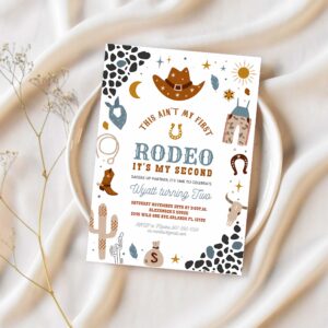 My second rodeo invitation cowboy birthday invite wild west 2nd rodeo southwestern ranch 1