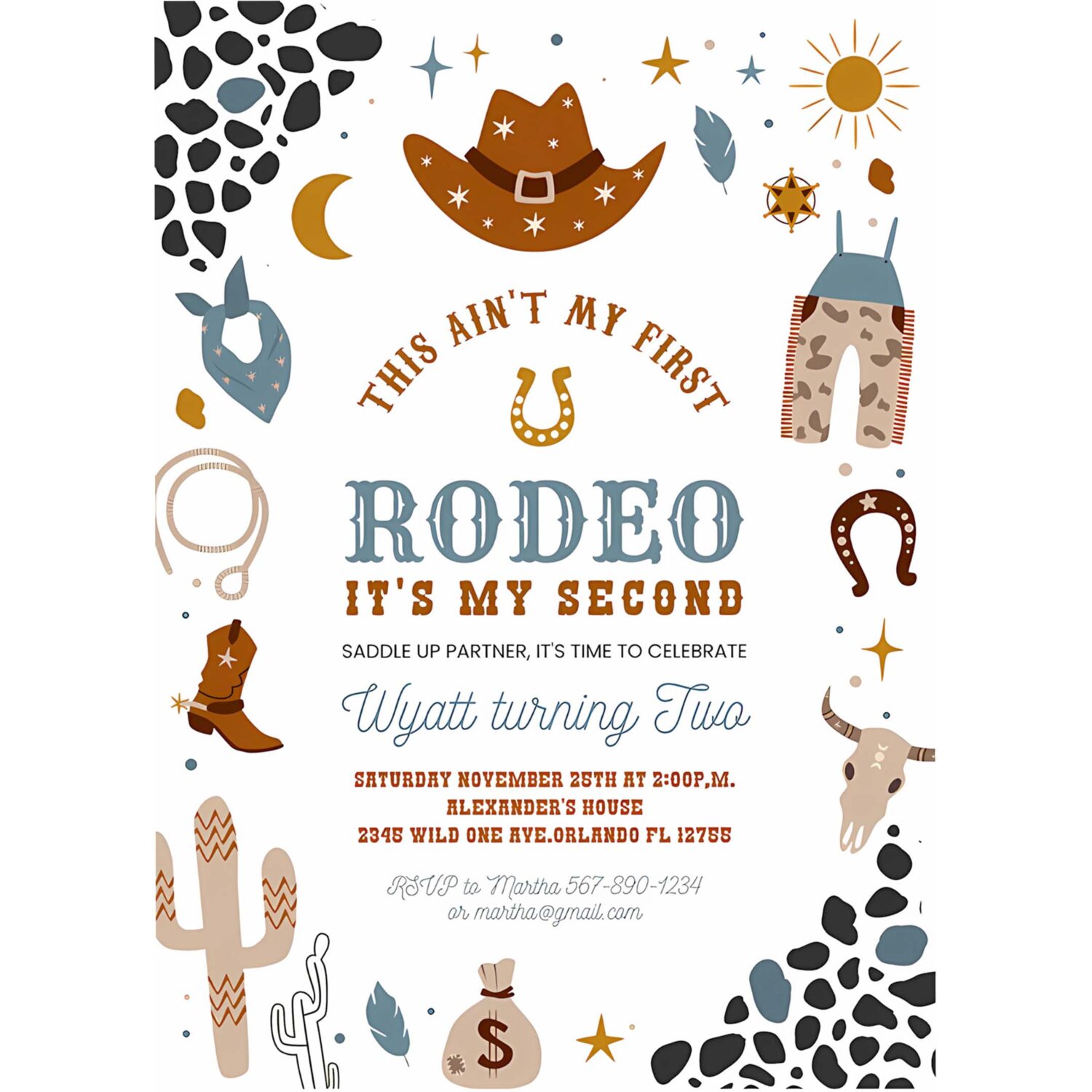 My second rodeo invitation cowboy birthday invite wild west 2nd rodeo southwestern ranch 4